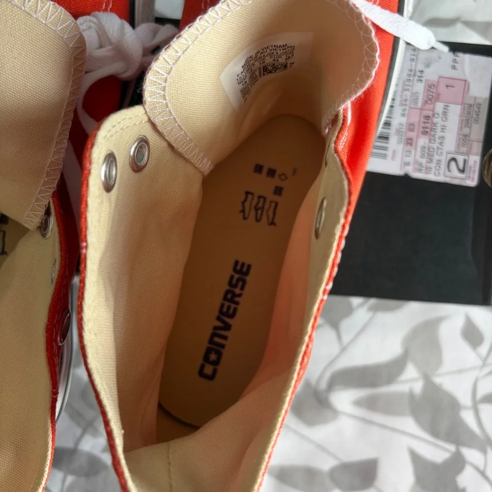 Converse Chuck Taylor High Top Sneakers in My Van is On Fire Orange - Picture 9 of 11